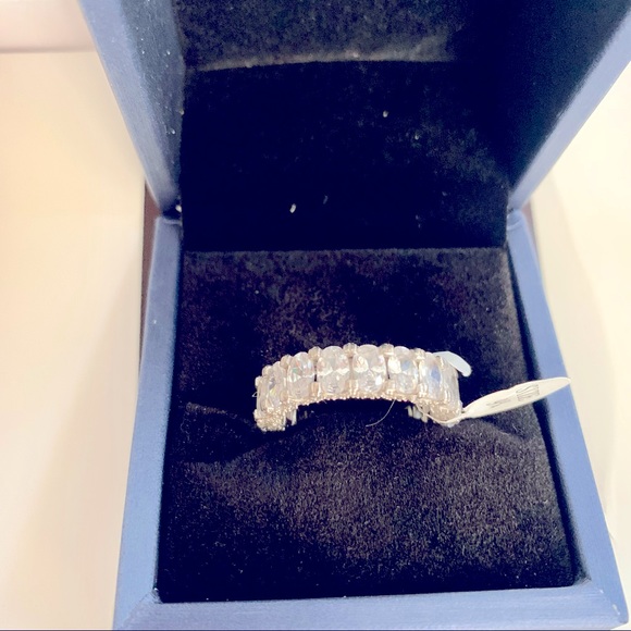 ETERNITY DOUBLE PRONG OVAL WEDDING RING - Picture 3 of 7